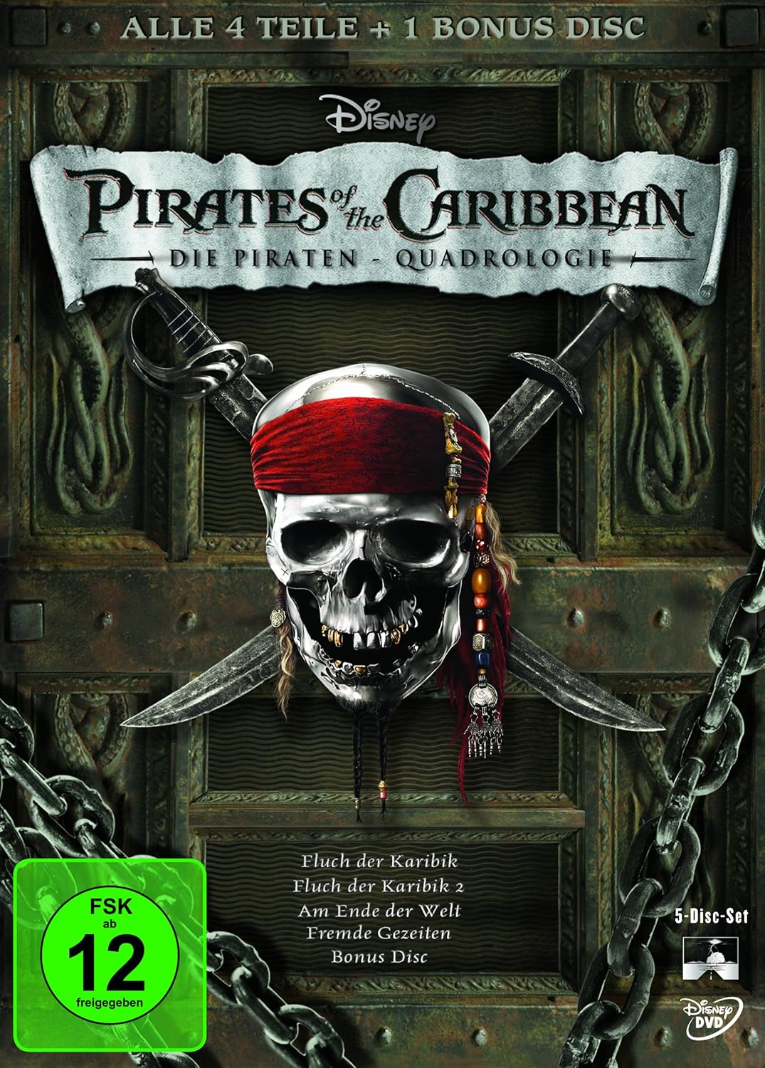 Pirates Of The Caribbean Die Piraten Quadrologie 5 Dvds Amazon De Johnny Depp Geoffrey Rush Orlando Bloom Keira Knightley Penelope Cruz Gore Verbinski Rob Marshall Johnny Depp Geoffrey Rush Dvd Blu Ray