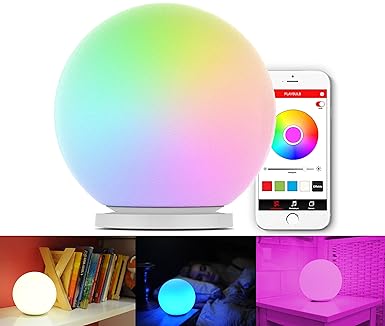 MiPow Playbulb Sphere (app-gesteuerte RGB LED Glas Leuchtkugel, Lampe, mit Akku, wasserdicht, Farbwechsel, Farbeeffekte, Blue