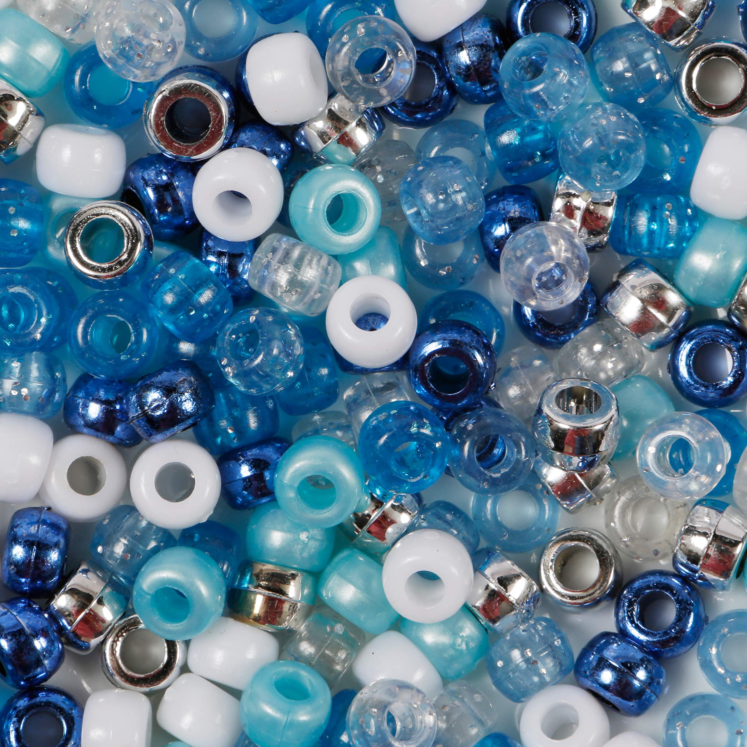 Elsa's Pony Bead Mix 200 Pieces Mixed Blue Beads Size 9mm x 6mm