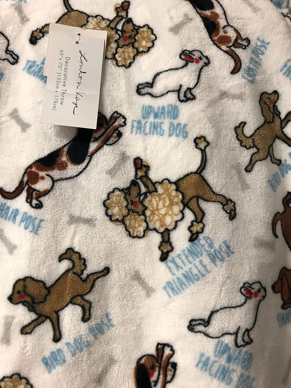 London Kaye Various Dogs, Puppies Doing Yoga Poses Decorative Oversized Blanket Throw, 60X70 in: Home & Kitchen