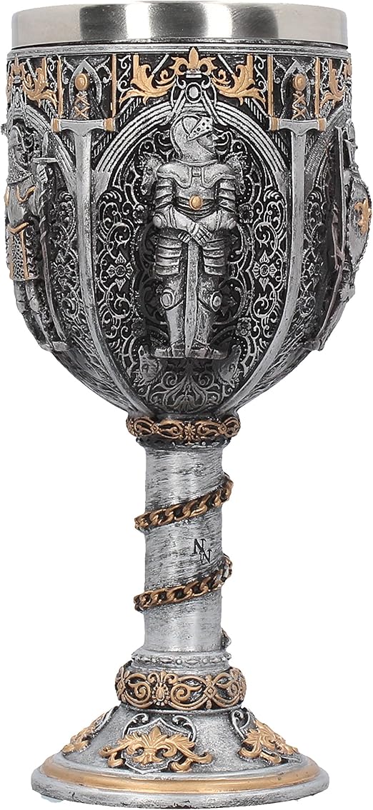 Nemesis Now Medieval Knight Goblet 17.5cm Silver, Resin w/Stainless