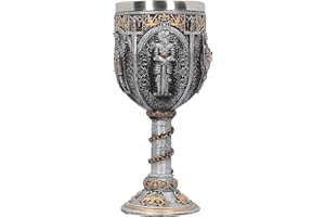 Nemesis Now Silver, Medieval Knight Goblet 17.5cm, Resin w/Stainless Steel Insert