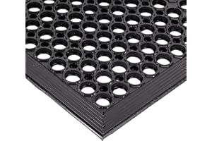 Notrax - 562S0310BL NoTrax Rubber 562 Sanitop Anti-Fatigue Drainage Mat, for Wet Areas, 3' Width x 10' Length x 1/2" Thickness, Black