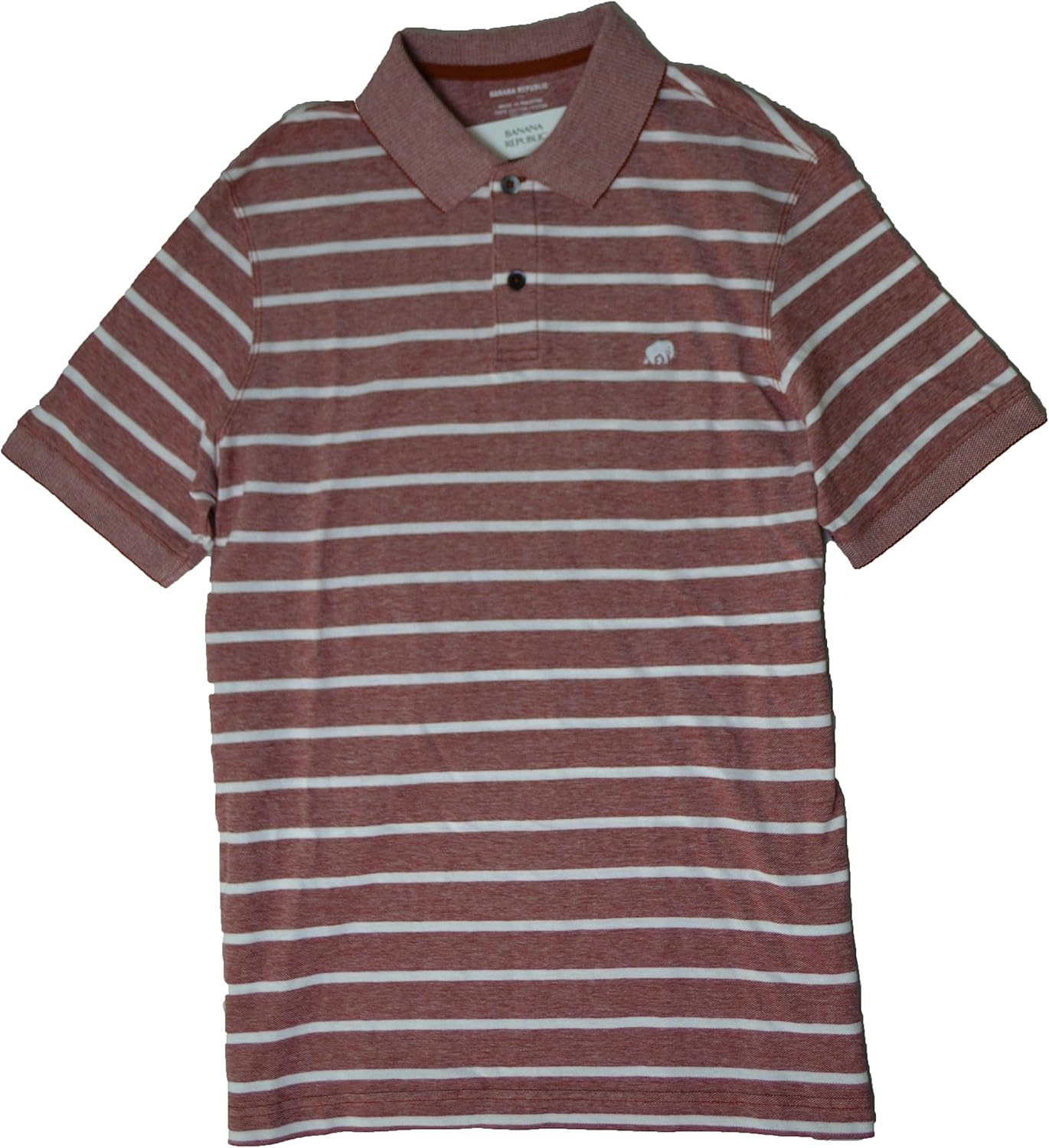 Banana Republic Men's Short Sleeve Elephant Logo Polo Shirt Striped Red Bandana M at Amazon Men 