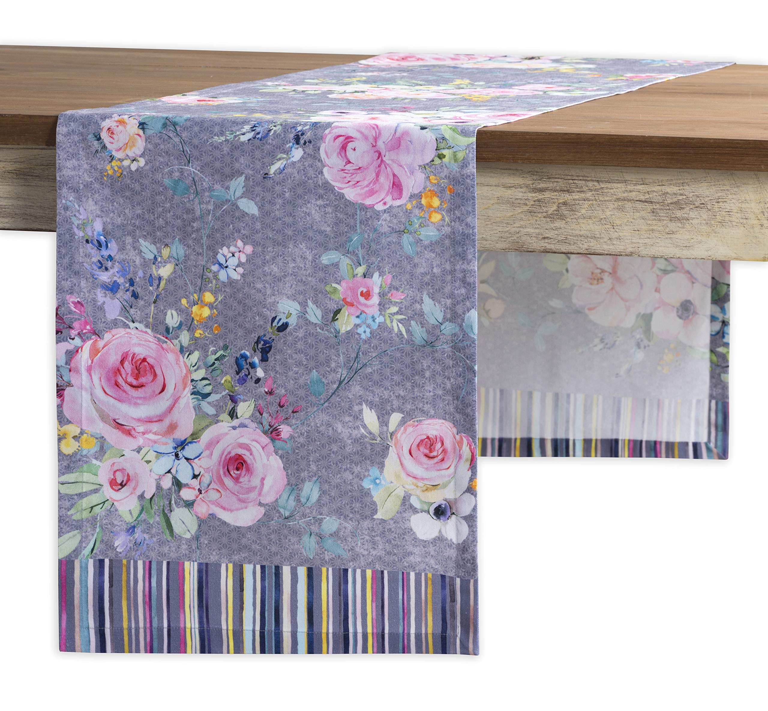 Maison d' Hermine Table runner 100% Cotton Single Layer Table Runners 230 CM long for Home Kitchen Dining Party Wedding Bridal Shower Gifts for Mothers Day (Sweet Rose Lavender, 37 cm x 230 cm)