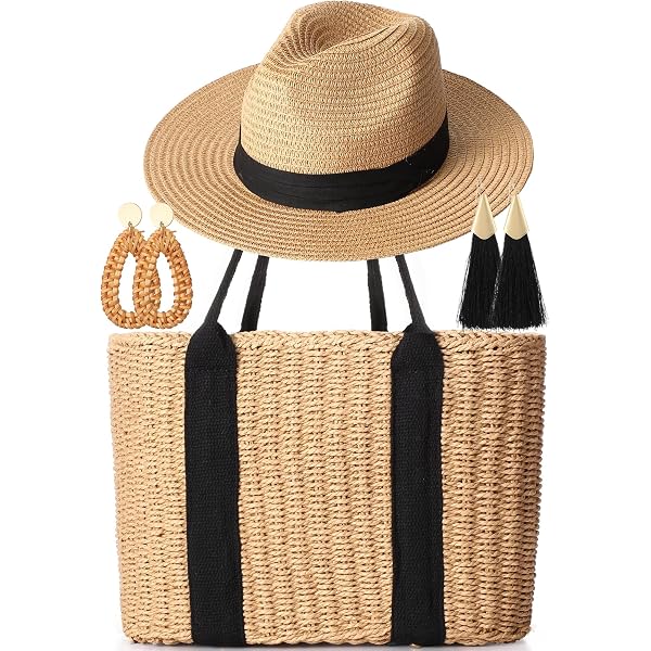 Beach Hat and Bag Set - Mesh Tote, Sun Hat, Foldable, UV Protection, Travel 9118gqEXy-L._AC_SY350_QL65_.jpg main image 2