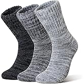 Eyean Merino Wool Socks Thermal Winter Ski Warm Thick Cozy Boot Hiking Socks for Women Men 3 Pairs
