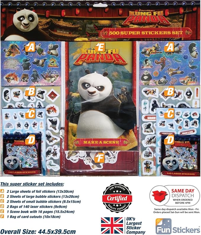 Kung Fu Panda 500 Sticker Set 8001 Amazon.co.uk Toys & Games