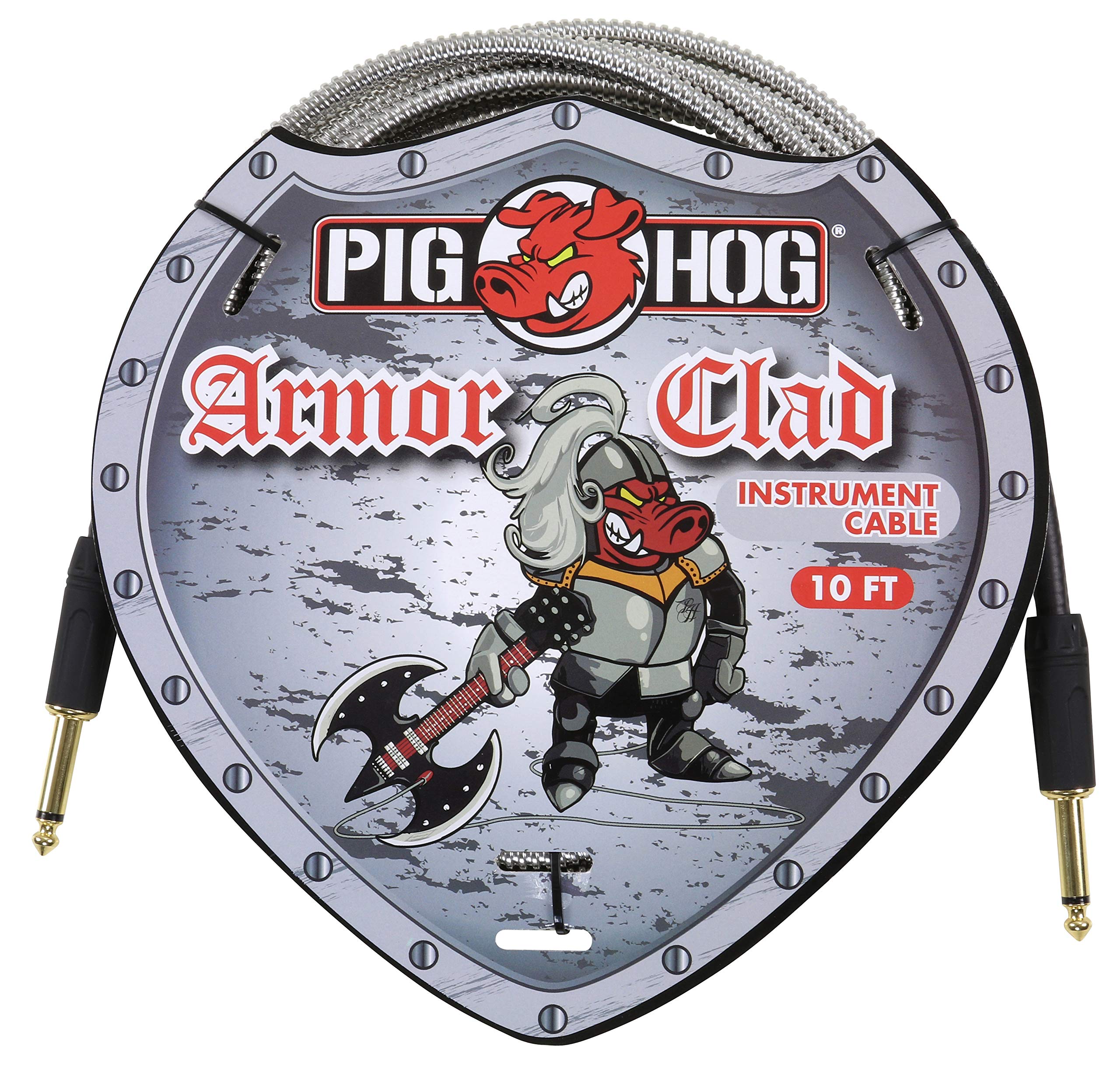 Pig Hog Armor Clad 1/4" Instrument Cable, Gold, 10 Feet (PHAC10)