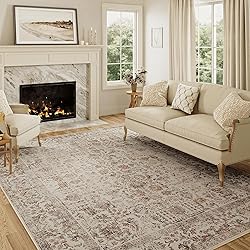 PureCozy Red Area Rug 4x6 Entryway Rug Kitchen