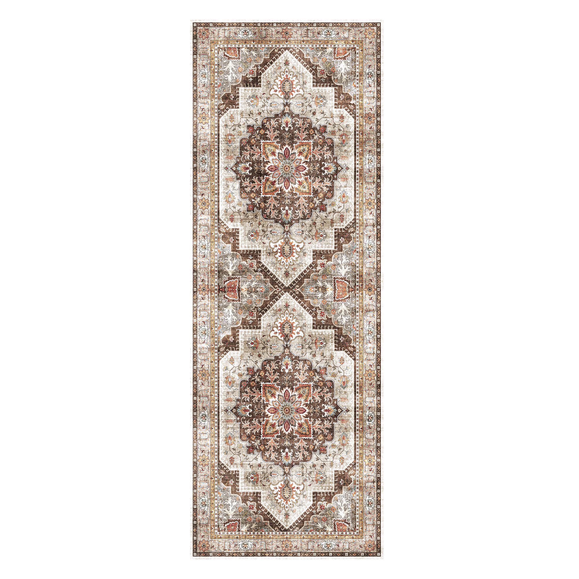 Gertmenian Indoor Easy-Care & Washable Area Rug – 2x6 Runner, Ideal for High Traffic Areas in Living Room, Bedroom, Entryway – Erin Brown, 23278 Image