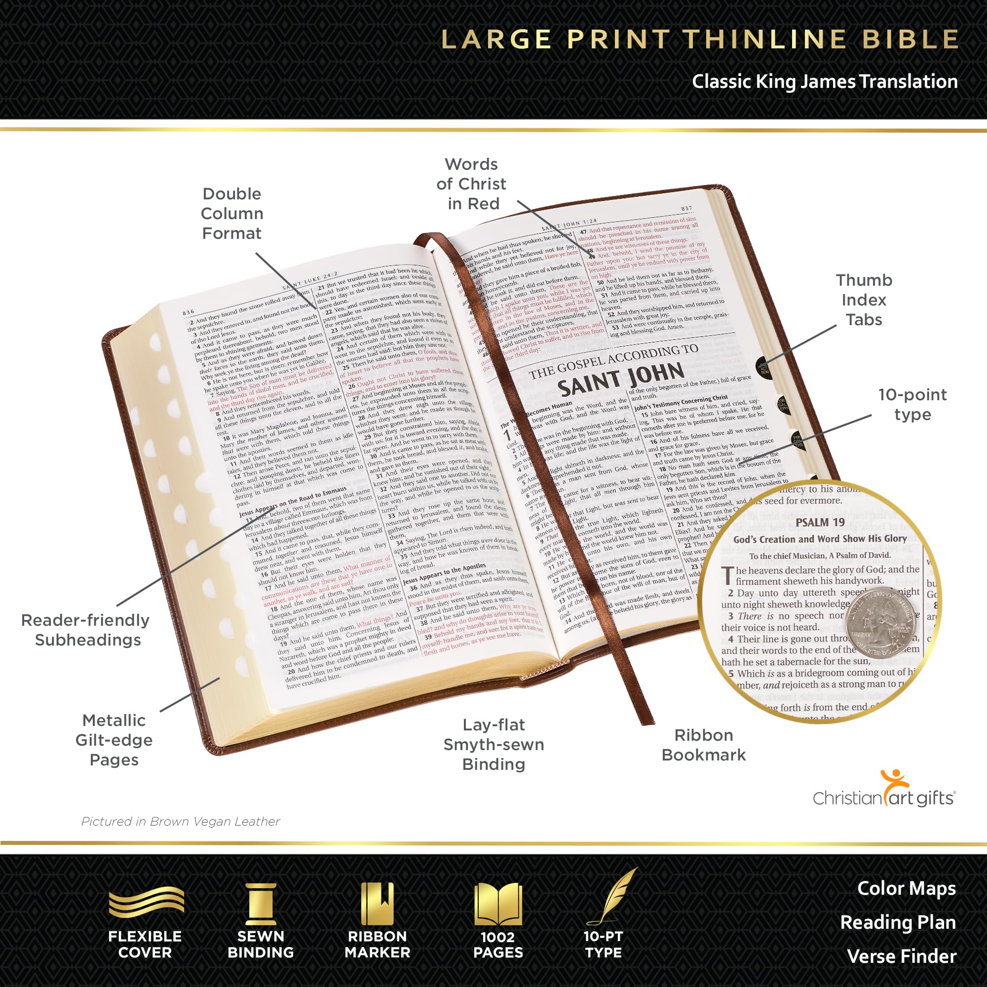 KJV Holy Bible, Thinline Large Print Faux Leather Red Letter Edition Thumb Index & Ribbon Marker, King James Version, White (KJV Thinline LP Editions) KJV Holy Bible, Thinline Large Print Faux Leather Red Letter Edition Thumb Index & Ribbon Marker, King James Version, White (KJV Thinline LP Editions) KJV Holy Bible, Thinline Large Print Faux Leather Red Letter Edition Thumb Index & Ribbon Marker, 