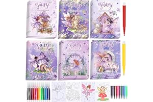 12 Pcs Fairy Coloring Books Party Favors with 36 Pcs Pens for Fairy Garden Theme Birthday Party Supplies Carnival Goodie Bags