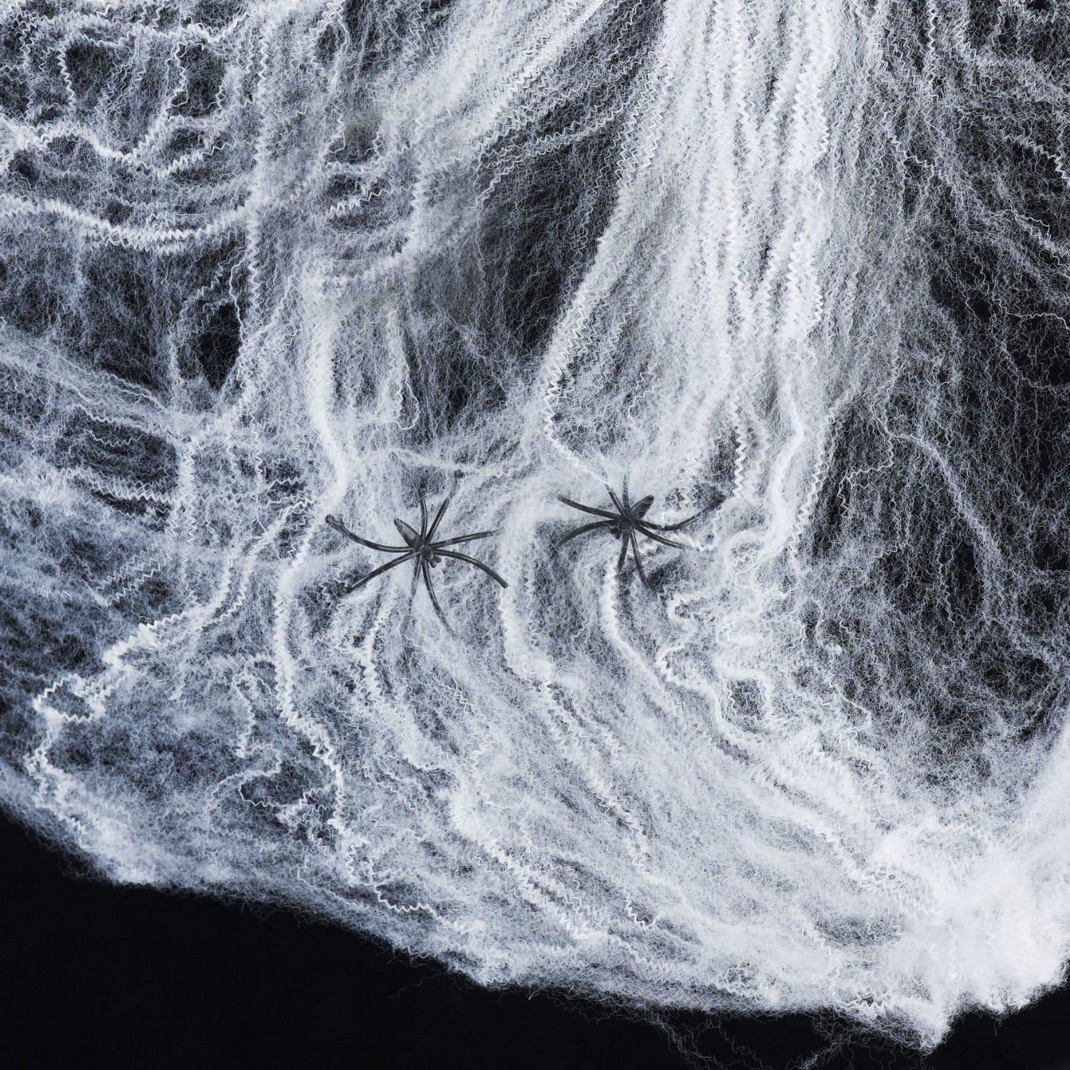 30 Packs of 40g Halloween Spider Web with 120 Spiders for Haunted House Decoration, Stretchable Cobweb - Image 5