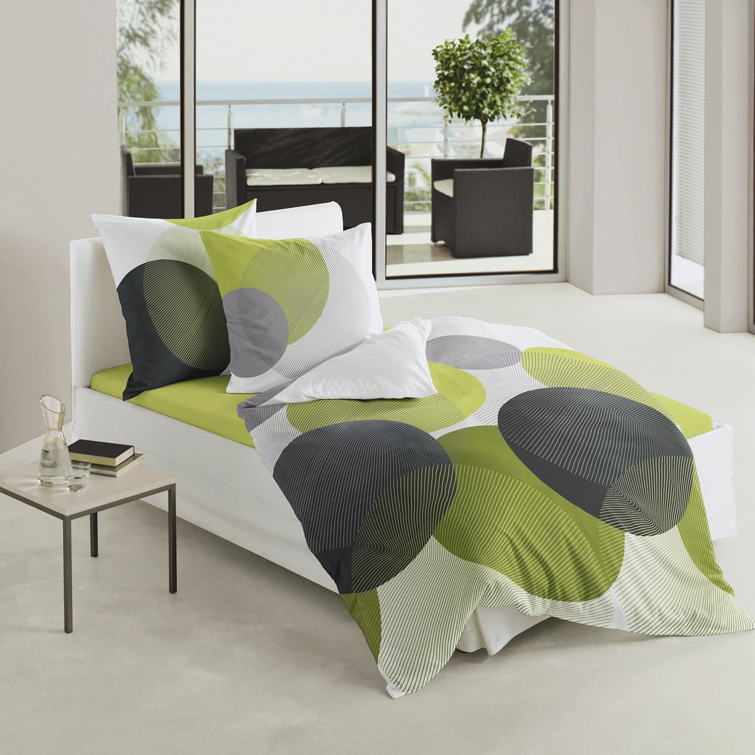 Janine Mako Soft Seersucker Biancheria da letto Tango marrone-grigio