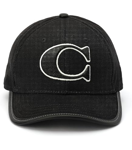 Coach Signature C Jacquard Baseball Hat Charcoal at Amazon Men's