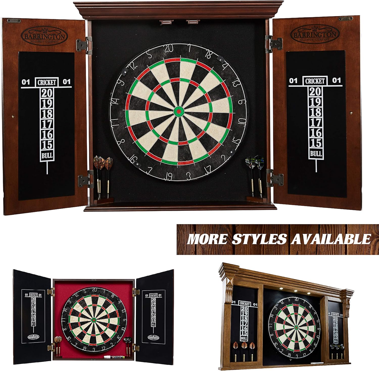 Barrington Bristle Dartboard Cabinet Set: Professional Hanging Classic Sisal Dartboard with Self Healing Bristles and Accessories : Sports & Outdoors