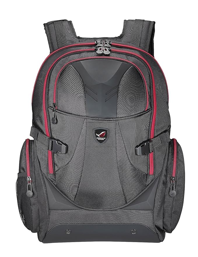 Asus ROG XRanger Rucksack (bis zu 17 Zoll, gepolstert, ergonomische Schultergurte) schwarz/grau