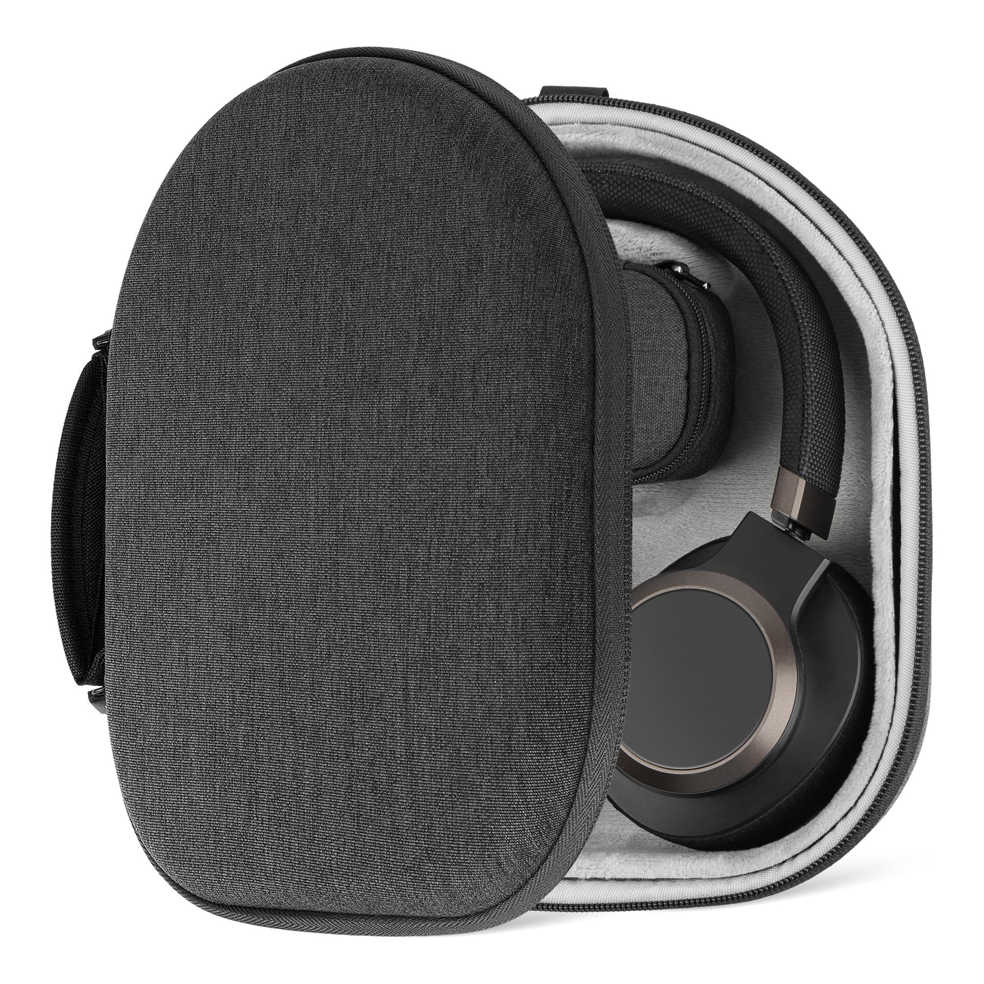 Geekria Shield Headphones Case Compatible with JBL Tune 760NC/750BTNC, Live 770NC, Replacement Hard Shell Travel Carrying Bag with Cable Storage (Dark Grey)