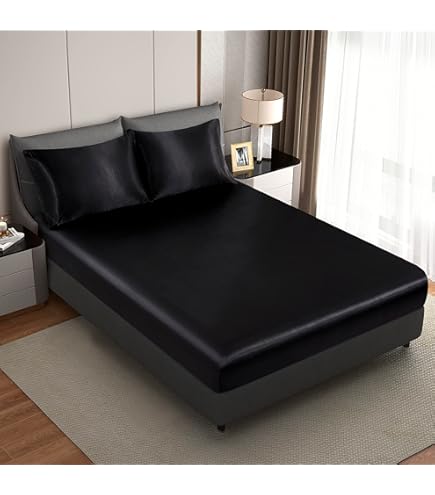 Sabanas De Saten Amazon Sábana Ajustable De Satén King Size