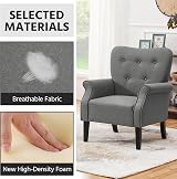 Yaheetech Modern Tub Chair Mid-Century Accent Chair Dark Grey view 6