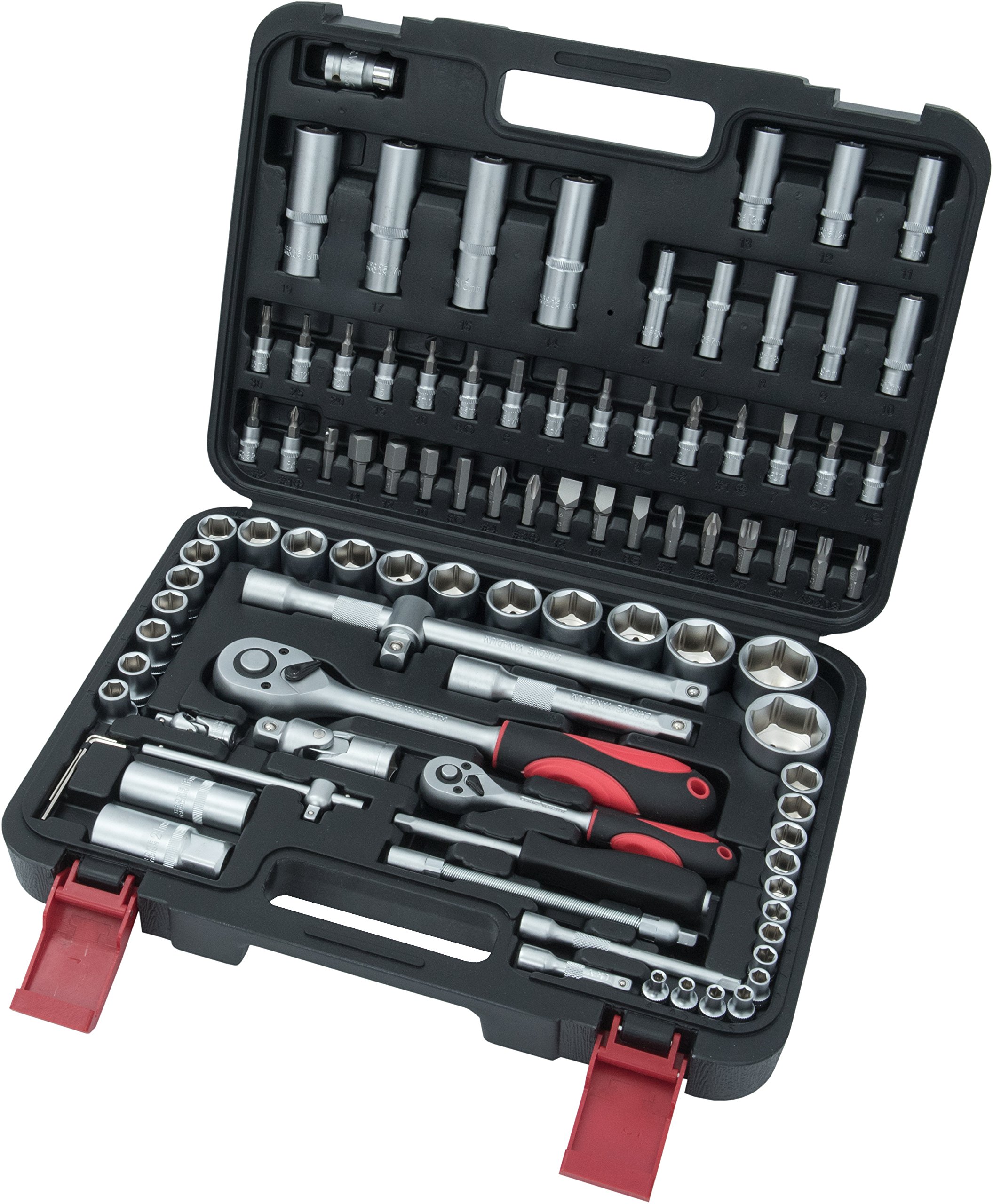 Socket Wrenches Set 1/4 and 1/2" 94-Piece in Plastic case