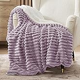 Bedsure Sherpa Blanket Twin Size for Couch - Super Soft, Cozy Fleece Thick Warm Blanket for Winter, GentleSoft Plush & Fluffy Throw Gift for Women, Home Room Decor, Purple, 60x80 Inches