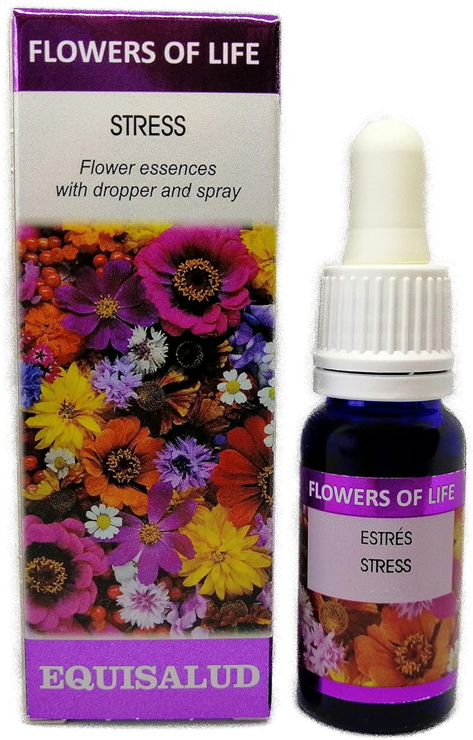 Flowers of Life - Stress - Certified Organic Natural Flower Remedy 15ml Dropper and Spray, 15 ml (Pack of 1)