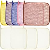 Lurrose Exfoliating Face Washcloth 8pcs Body Scrubber Hanging Bath Cloth African Net Sponge Shower Loofah Skin Wash Towel Facial Makeup Remover for Back Knee Joint