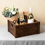 Wickerfield Large Wooden Box Plant Basket Gift Crate Brown 38x28x18 cm view 7