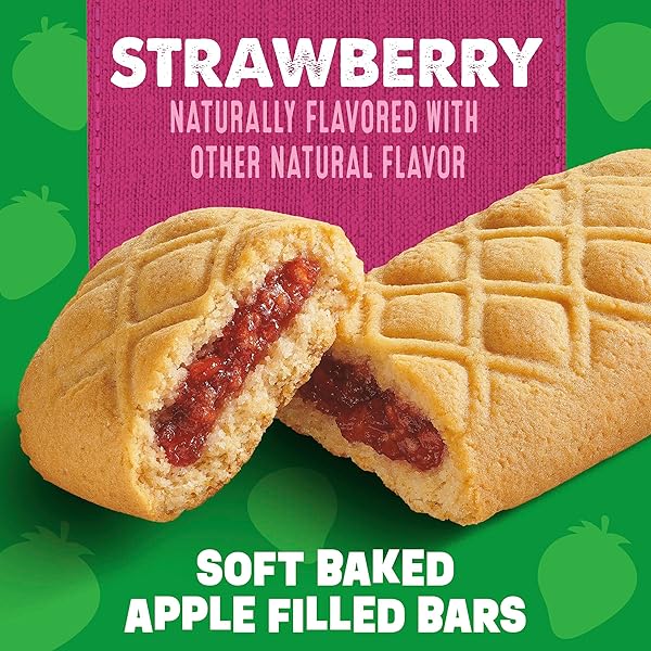 MOTT’S SOFT BAKED APPLE FILLED BARS, STRAWBERRY FLAVOR SNACKS, MADE WITH REAL FRUIT, 5 CT, 6.55 OZ