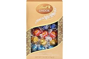 Lindt LINDOR Assorted Chocolate Truffles, Dark Chocolate, Milk Chocolate and White Chocolate Truffles with Smooth Truffle Center, Easter Chocolate Candy, 7.6 oz Box