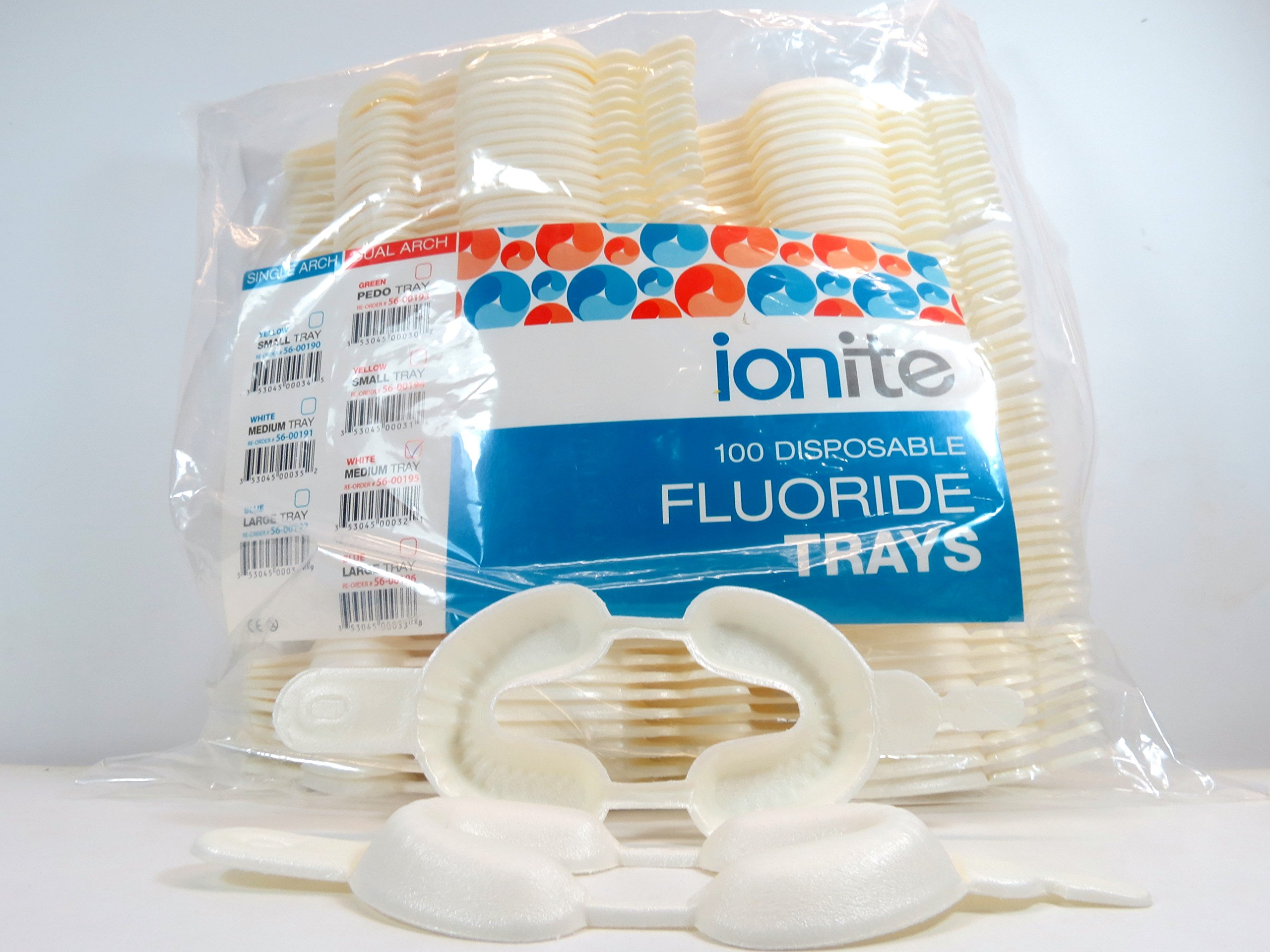 100x Fluoride Arch Foam Trays Dental Dual LARGE Blue Pack