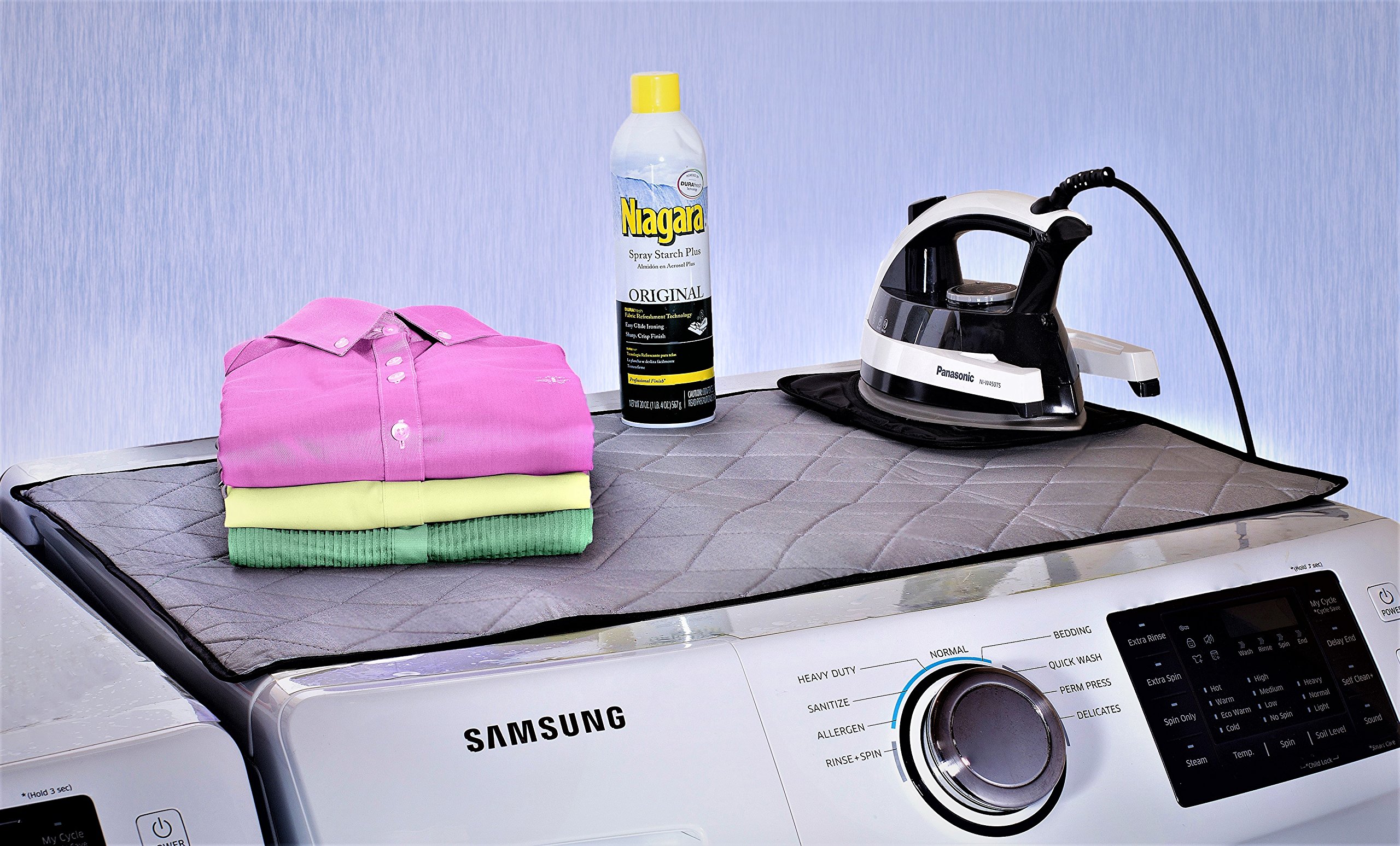 Handy Laundry Magnetic Ironing Mat, Change Any Flat Surface into an Ironing Board, Silicone Slip Resistant Iron Rest to Safely Place Your Hot Iron, Easy to Take Along When Traveling, (19 x 28 Inches)