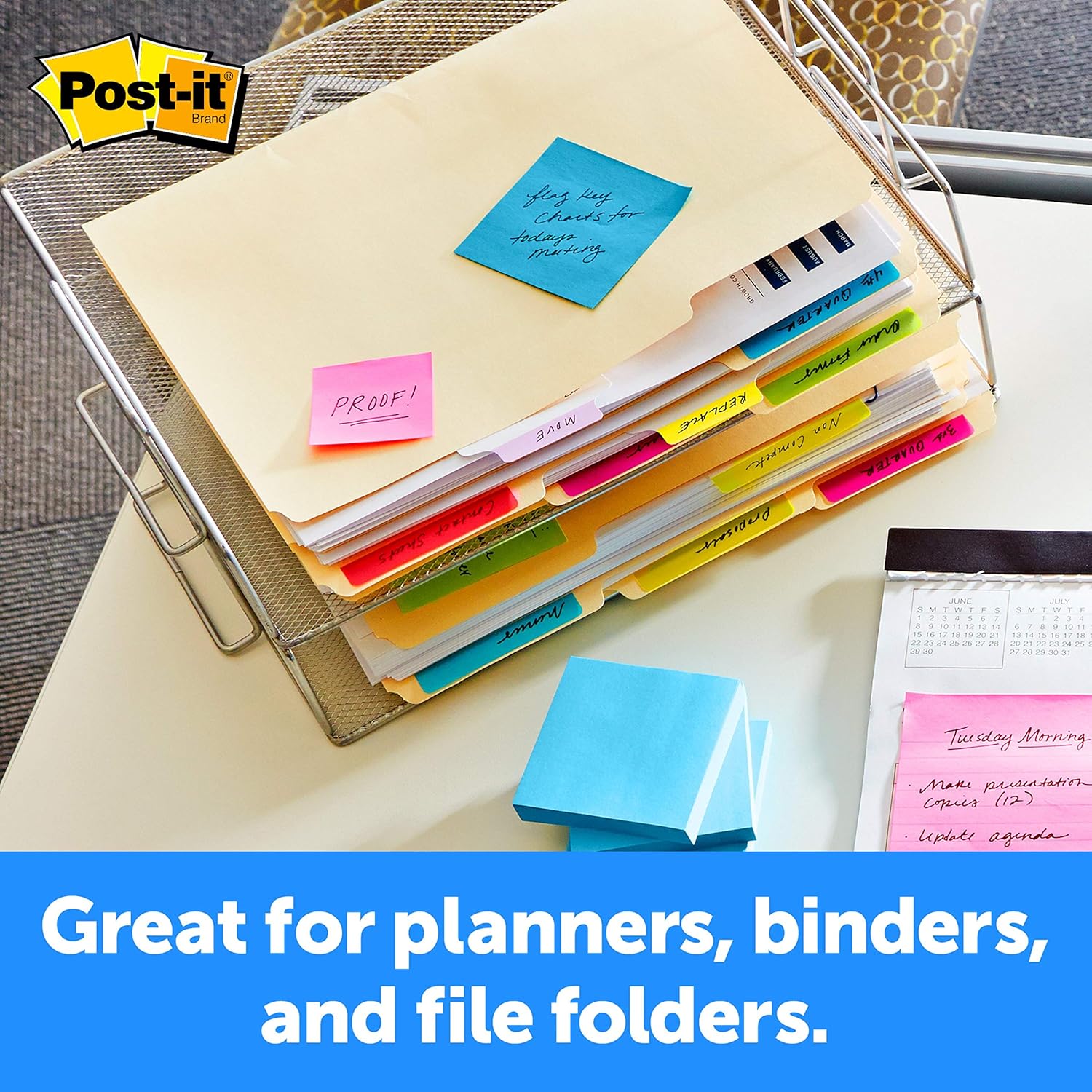 Post-it Tabs, 2 in, Solid, Assorted Colors, 6 Tabs/Color, 5 Colors, 30 Tabs/Pack (686-ROYGB) : Office Products