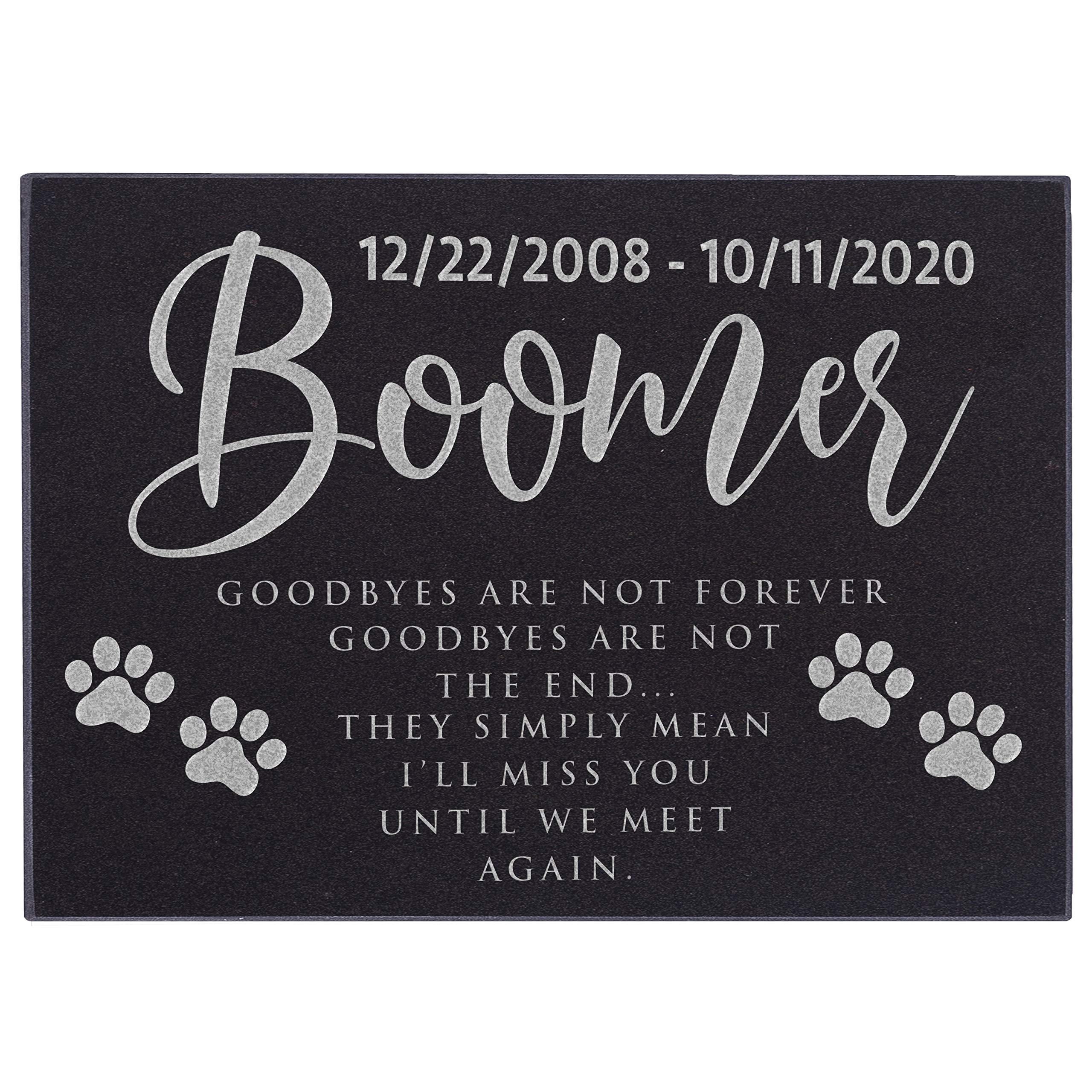 Pet Memorial Stone Personalized - Granite Cats and Dogs Grave Marker | 8 x 12 |Sympathy Poem, Loss of Dog Gift, Indoor - Outdoor Tombstone Headstone - Grave Marker w/Pet Name and Dates