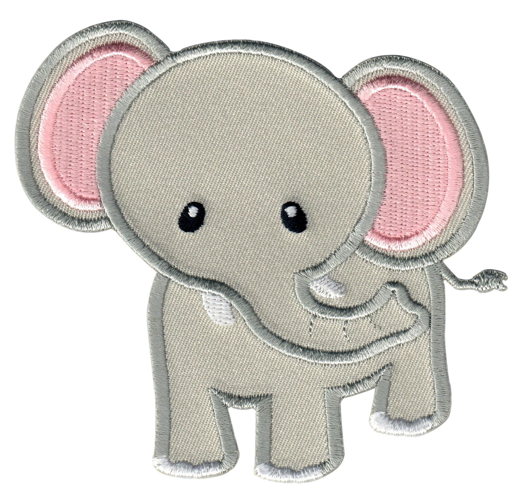 PatchMommy Elephant Iron-On Patch - Premium Embroidered, Washable - 3.25" x 3.5" - Durable Applique for Jackets & Backpacks