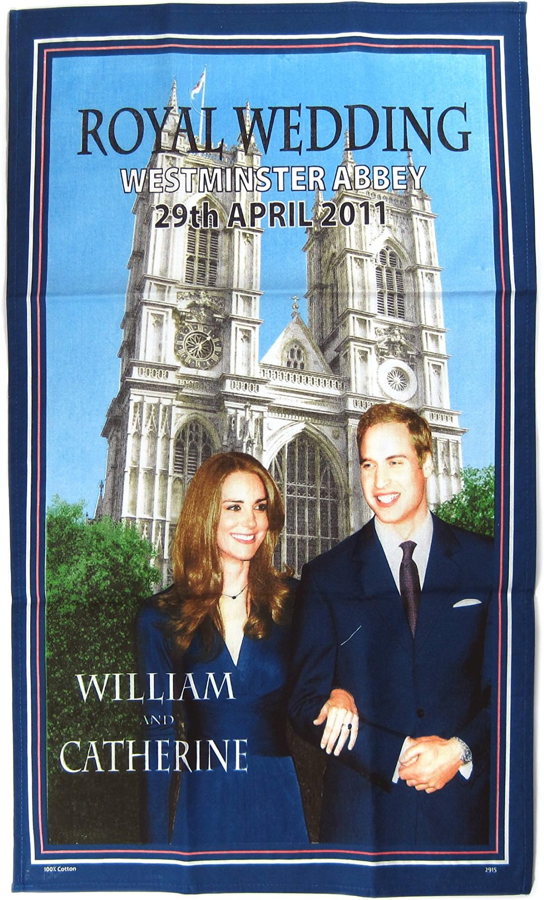 Royal Wedding Wall Hanging / Tea Towel Detailing Prince Willaim and Catherine (British Royal Souvenir)