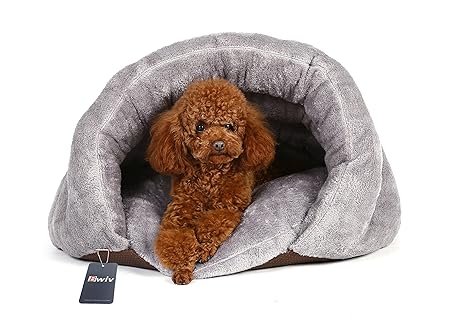 Bwiv Haustier Schlafsack Waschbar Anti-Rutsch Hund Katze Kuschelhöhle Bett Haus Kissen Herbst Warm Winter Ruheplatz 2 Farben/