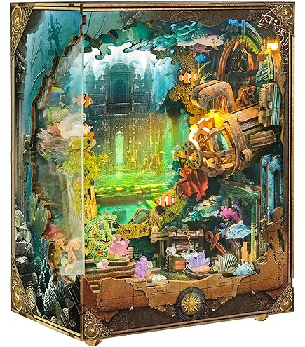 TOISU DIY Book Nook Kit, 3D Wooden Puzzle, Bookshelf Insert