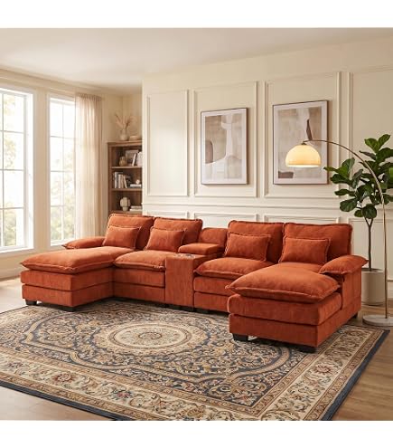 アメリカ製ソファ Amazon.com: ZX Design 8 Seater U-Shaped Sectional Couches with