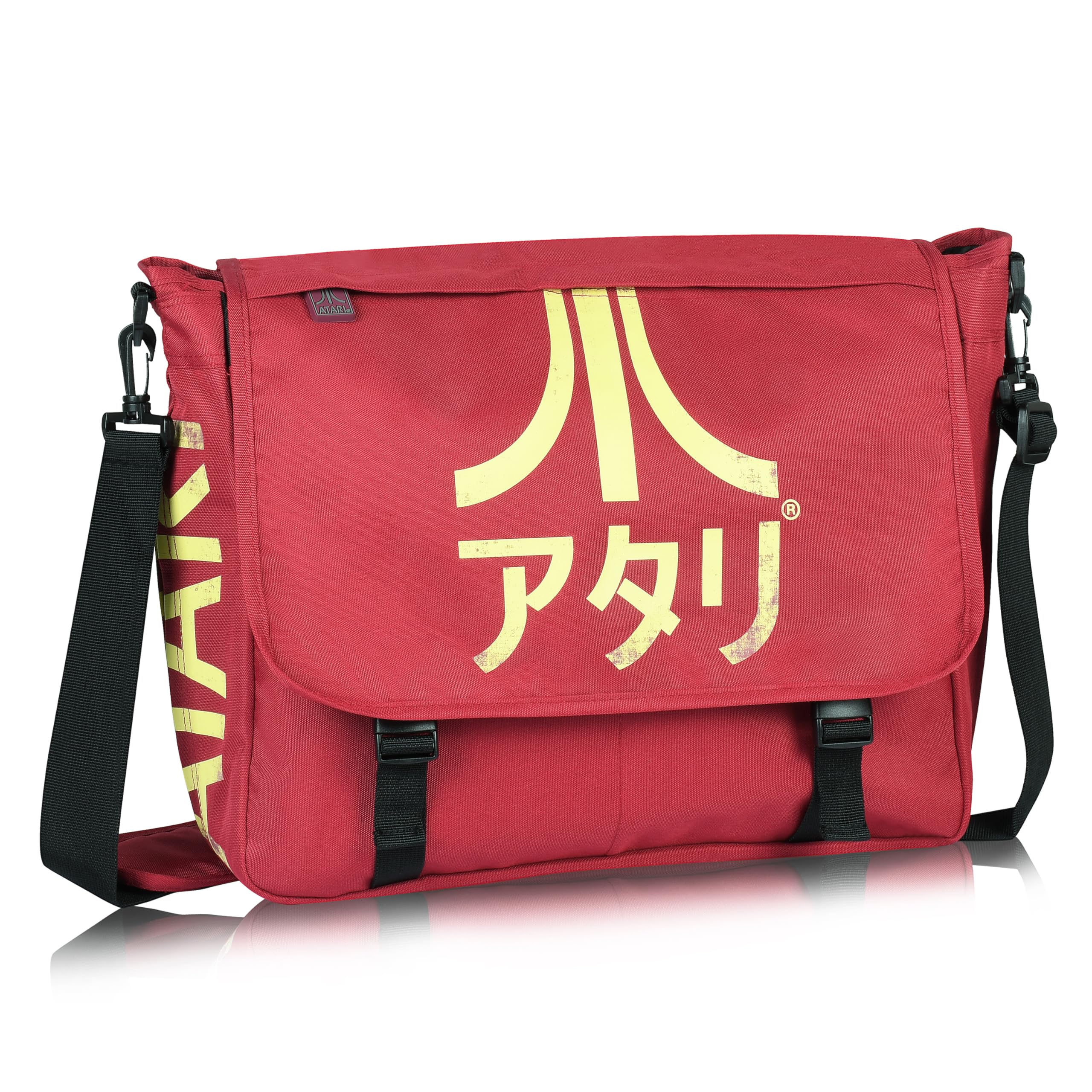 Meroncourt BIO-MB221005ATA Messenger Bag with Japanese Logo, Red (Crimson Red)