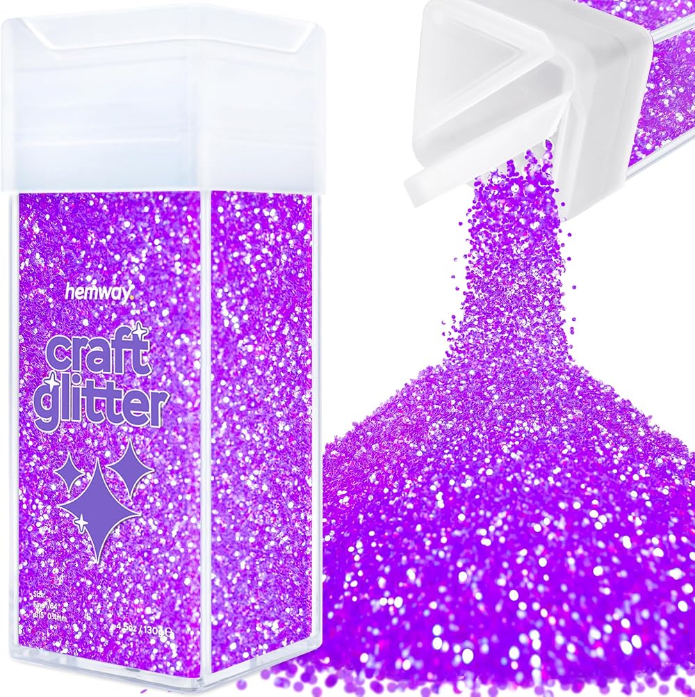 Hemway Fluorescent Purple Glitter Shaker 130g Fine Craft Resin Epoxy
