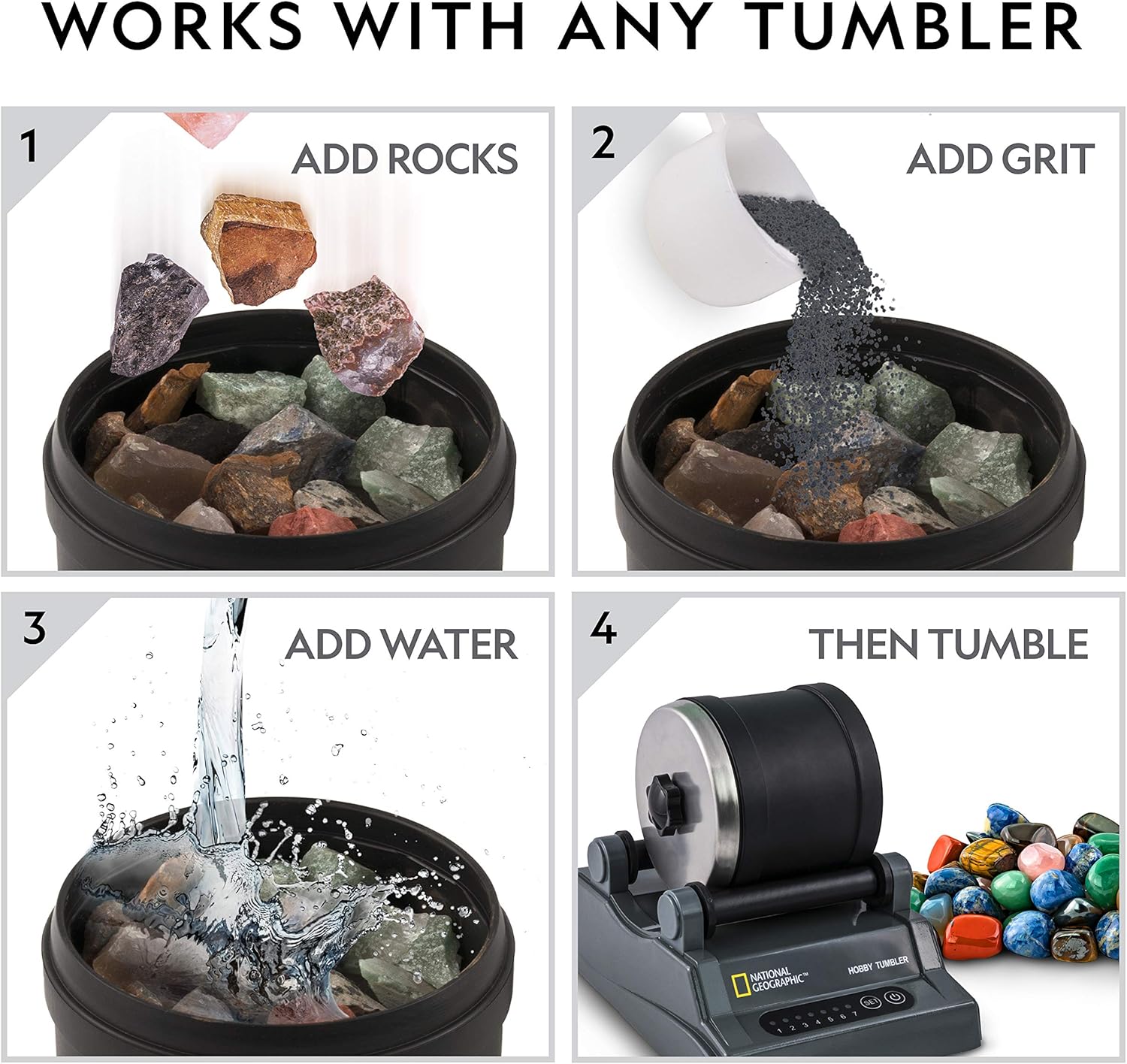 NATIONAL GEOGRAPHIC Rock Tumbler Grit 1.49kg Polishing Grit Media for