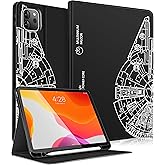 Uppuppy for iPad Air 13 Inch M2/M3, Pro 12.9 Case - Cute Women Girls Boy Men TeensBlack Pencil Holder Folio Cover for Apple Air 13" 2024/2025, Pro 6th/5th/4th/3rd Generation Case