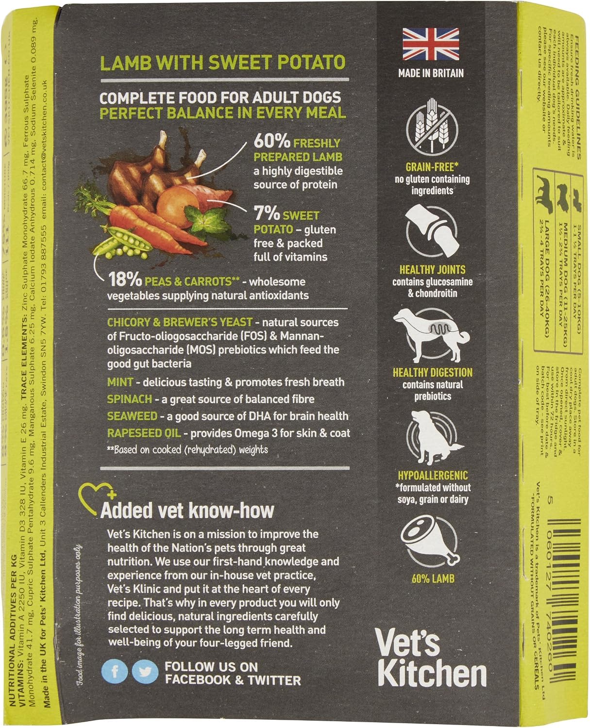 Vet's Kitchen Wet Dog Food Grain Free Lamb with Sweet Potato, 10 x 395g, clear, 3.95 kg (Pack of 1) - Image 4