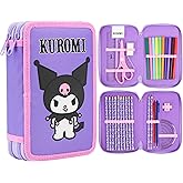 Hello Kitty Sanrio Pencil Case Kids Colored Pencils Markers Kawaii Kuromi Stationery Gifts for Kids (Multi Kuromi)