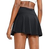 SANTINY Pleated Tennis Skirt for Women with 4 Pockets Women's High Waisted Athletic Golf Skorts Skirts for Running Casual