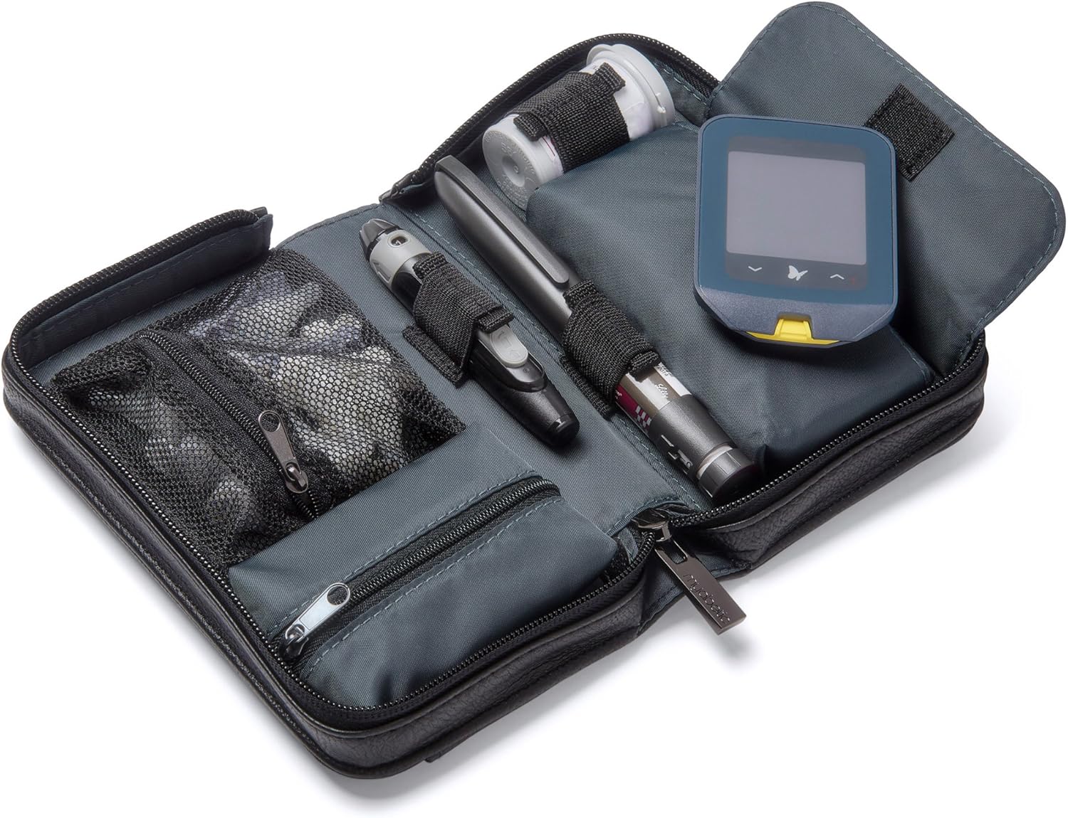 Myabetic Banting Diabetes Supply Case for Glucose Monitoring System, Insulin Pens, Insulin Vials, Test Strips, etc (Black): Health & Personal Care