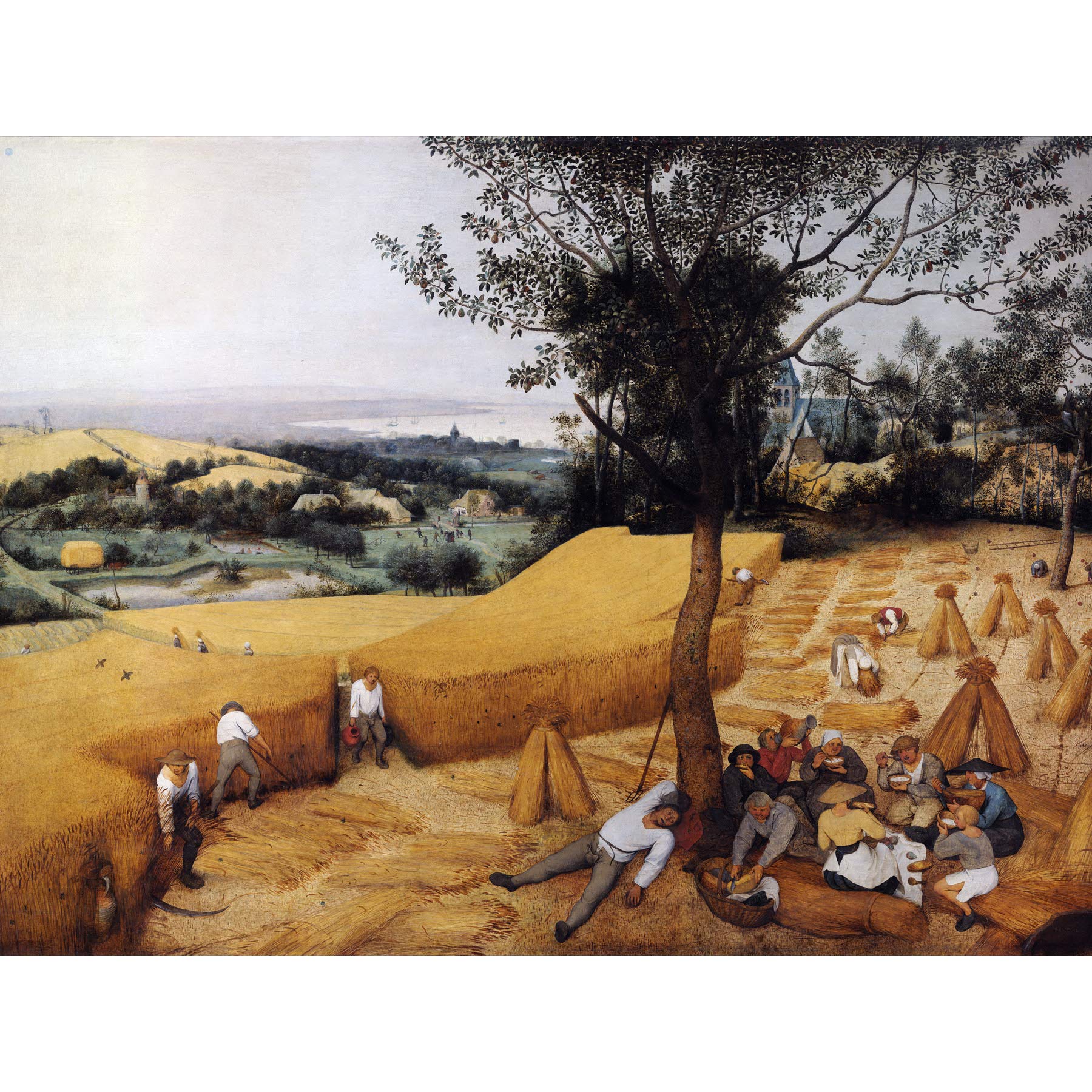 Pieter Bruegel Elder Harvesters Painting Premium Wall Art Canvas Print 18X24 Inch